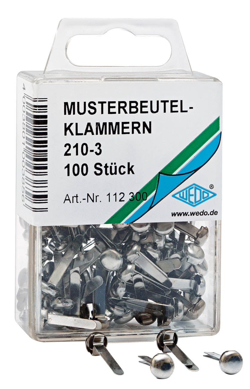 WEDO® Musterbeutelklammern mit Rundkopf 210-3