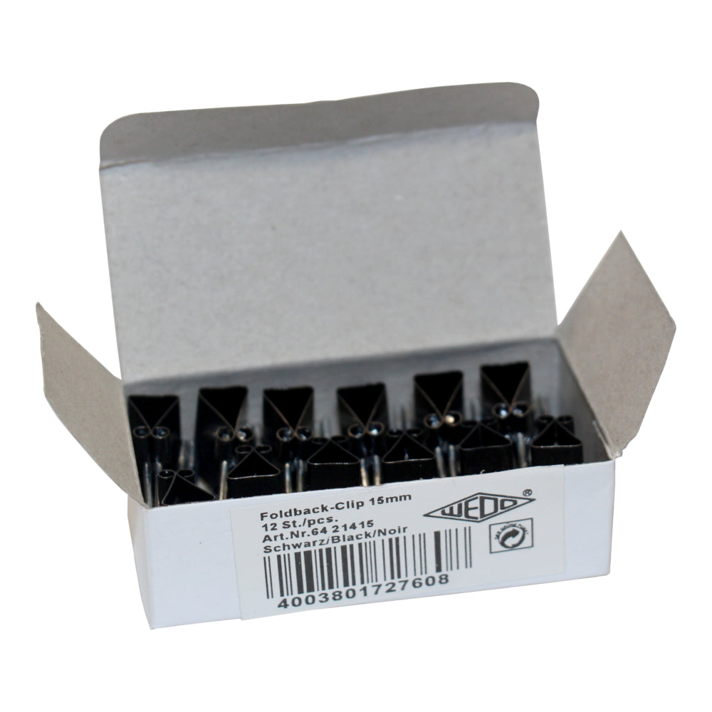 WEDO® Foldback-Klammern 15 mm im 12er Karton