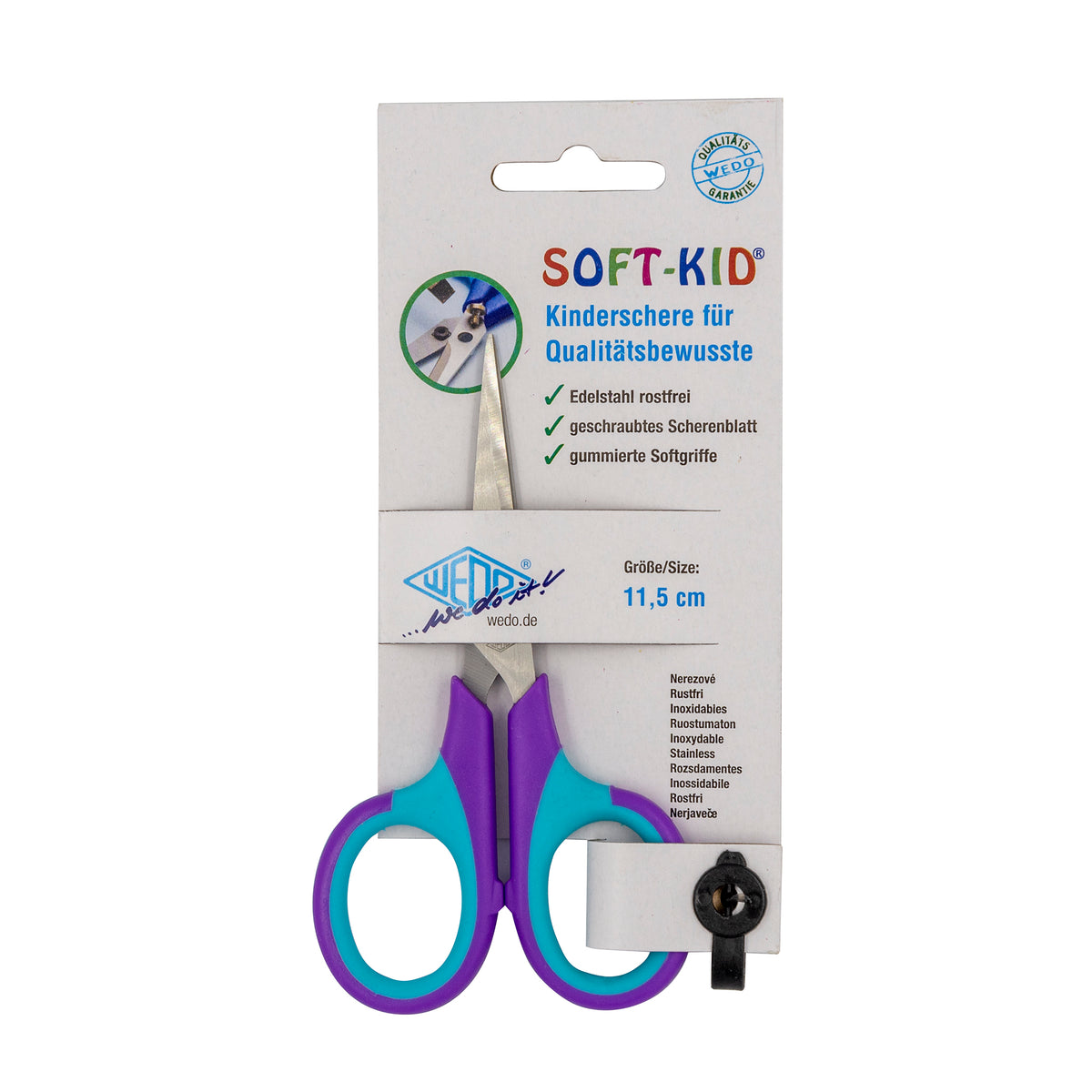 WEDO® SOFT-KID® Kinderschere spitz auf Blisterkarte