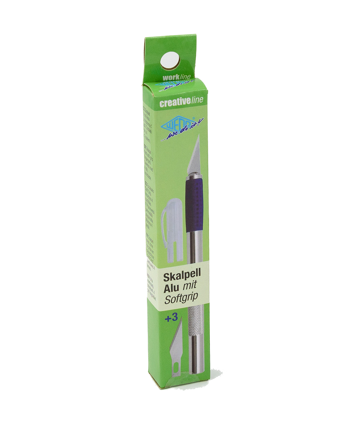 WEDO® Skalpell mit Soft-Griffzone, inkl. 3 Ersatzklingen