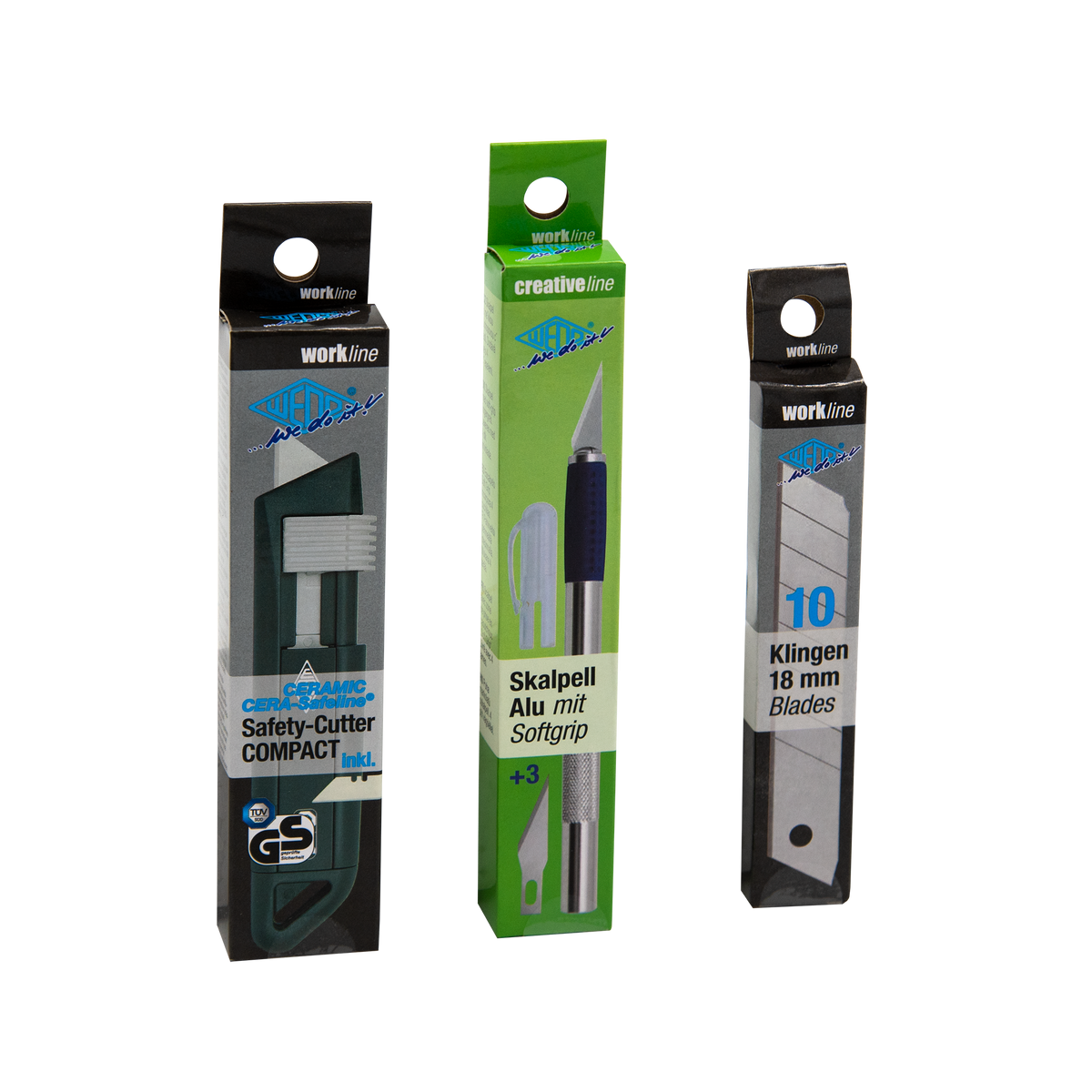 WEDO® Skalpell mit Soft-Griffzone, inkl. 3 Ersatzklingen