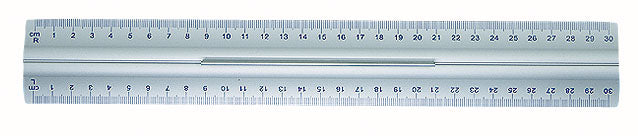 WEDO® Aluminium-Lineal mit Griff 30 cm - für Rechts- und Linkshänder silber