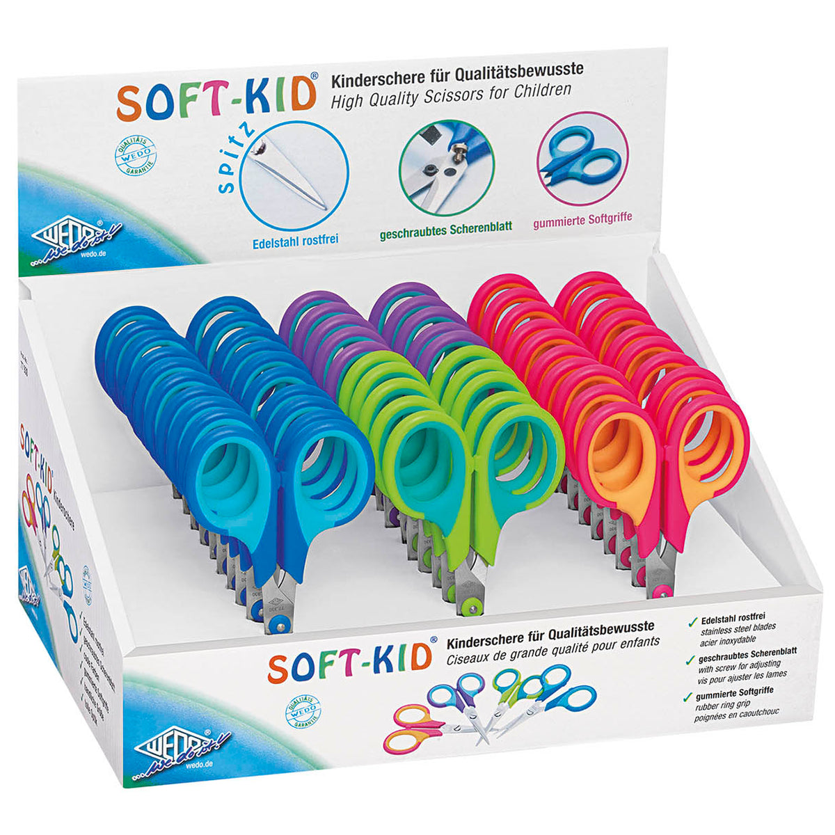 WEDO® SOFT-KID® Kinderschere spitz im 30er Display