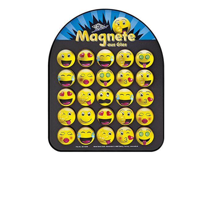 gewölbt Glas Magnete rund Smileys Emoji für Kühlschrank  Pinnwand 